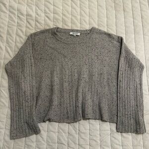 Madewell Gray Ribbed Knit Sweater